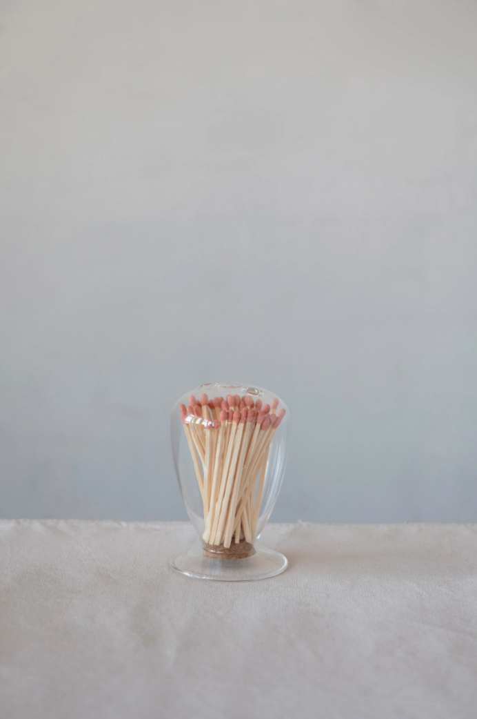 GLASS CLOCHE MATCH HOLDER