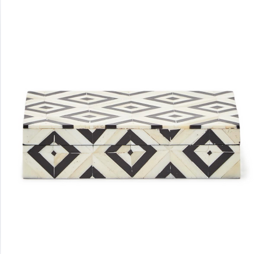 Blk/Wht Diamond Box Playing Cards